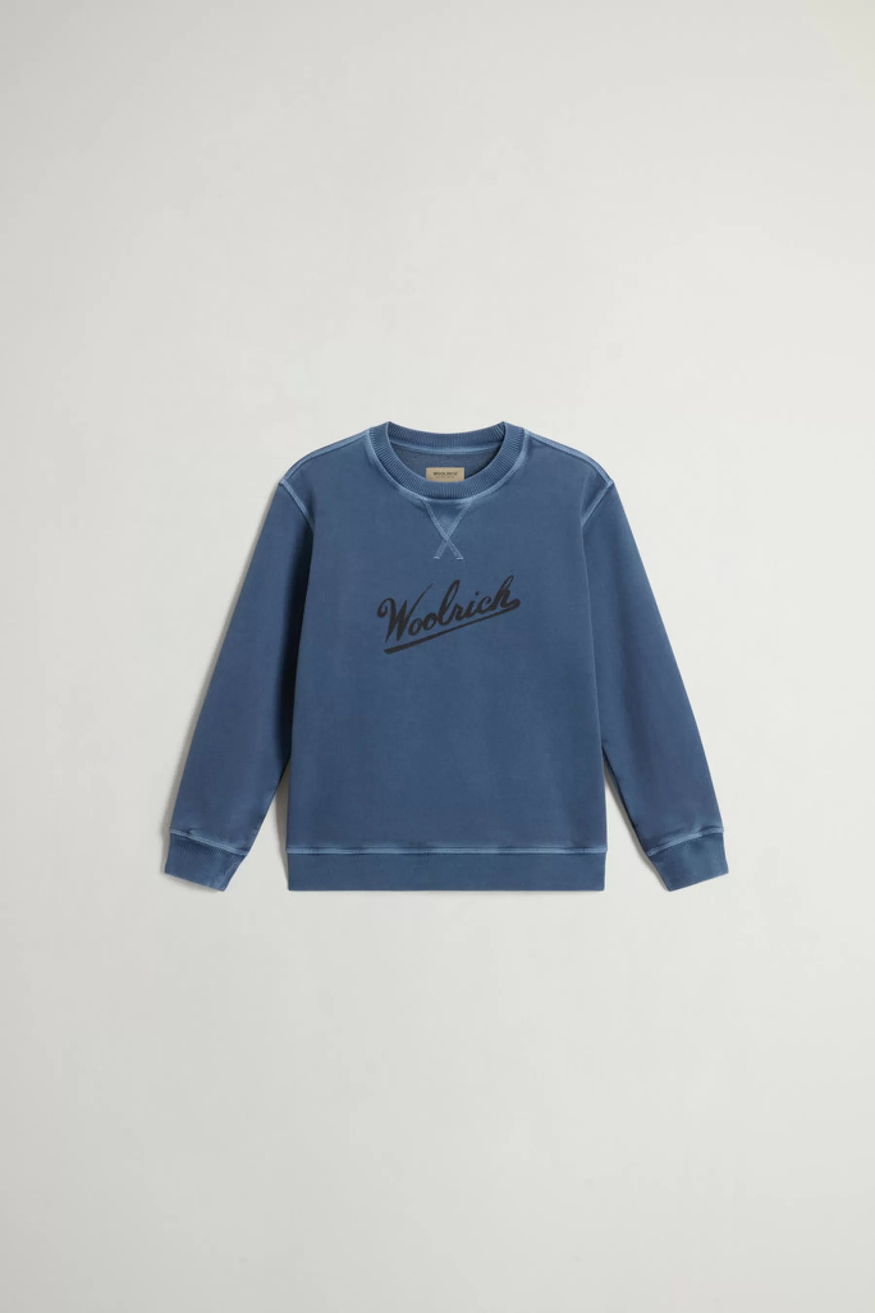 Fashion Achteraf geverfde sweater met ronde hals voor jongens van zuiver katoen met logo Kinderen Kleding