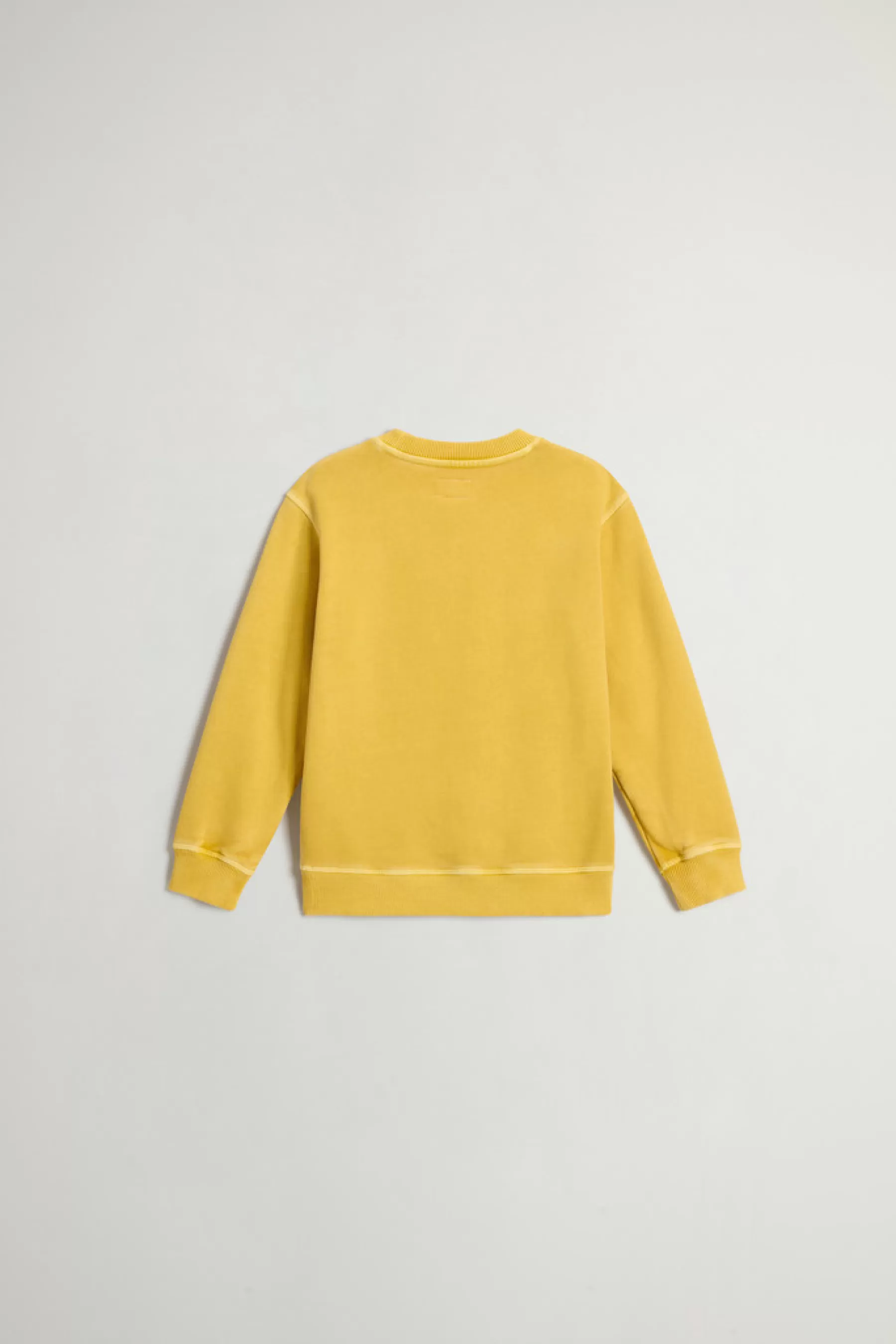 Best Sale Achteraf geverfde sweater met ronde hals voor jongens van zuiver katoen met logo Kinderen Kleding