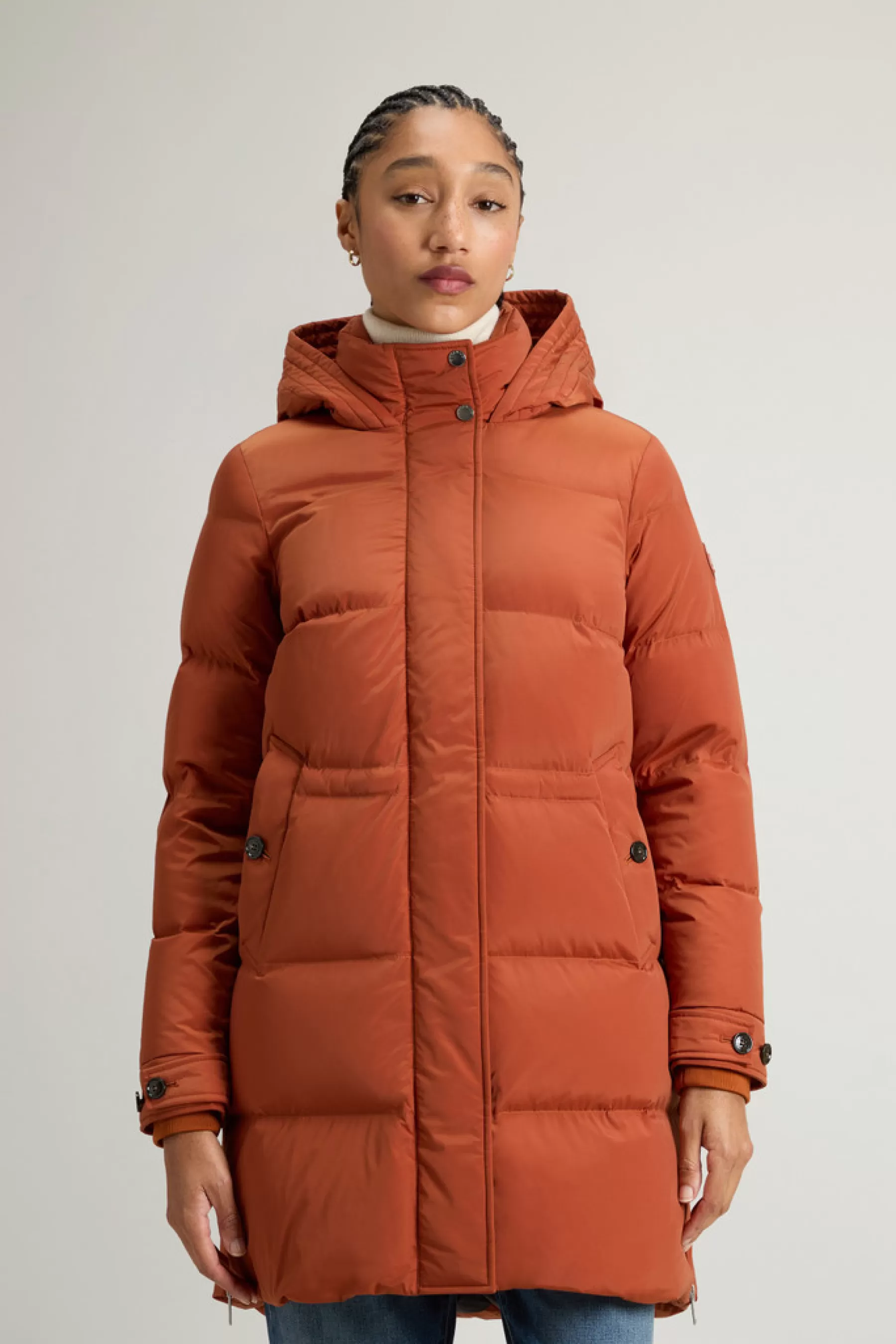 Discount Alsea Donsjack van stretchnylon met capuchon DAMES Parka | Donsjassen