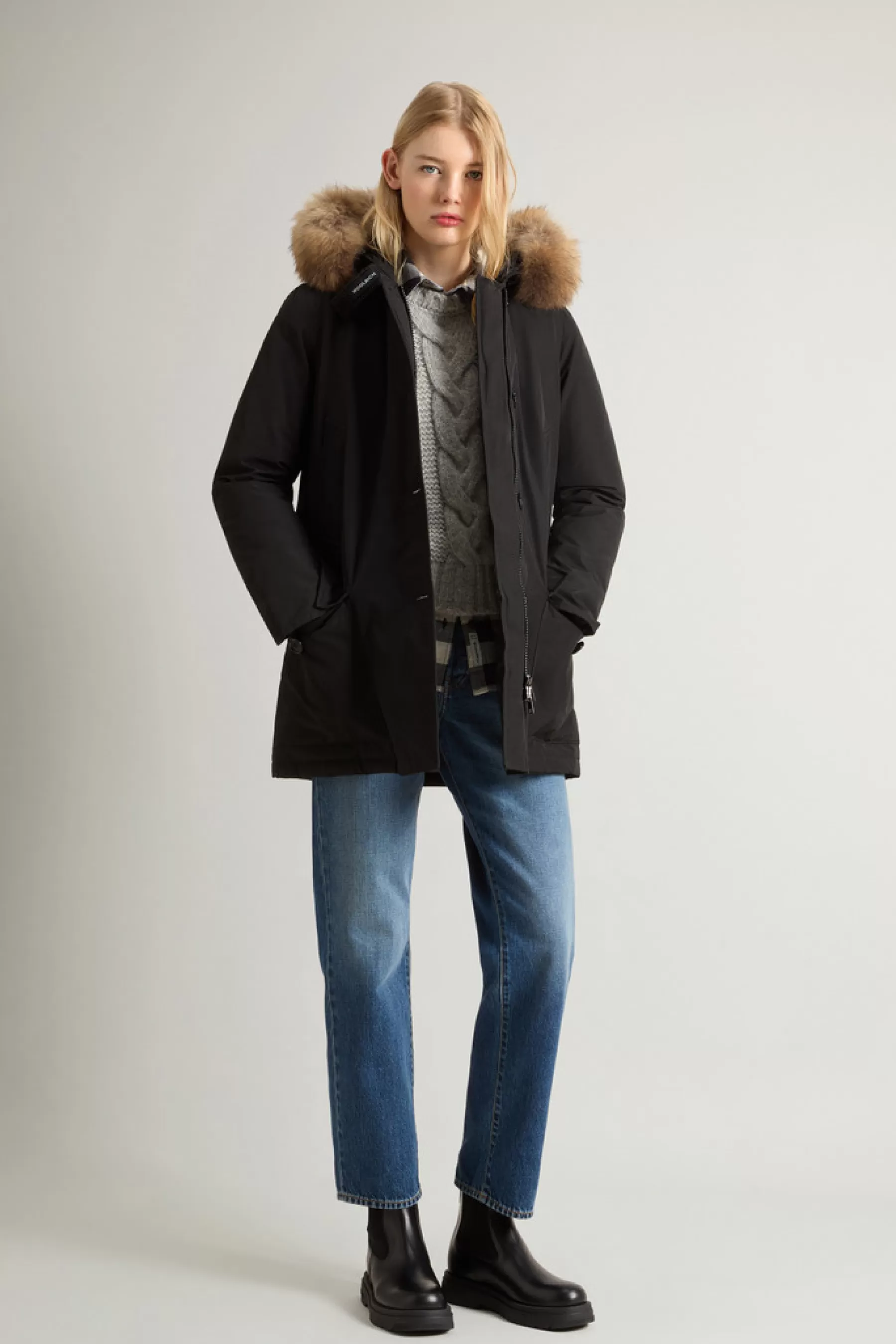 Discount Arctic Parka van Ramar Cloth met vier zakken en afneembaar bont DAMES Parka