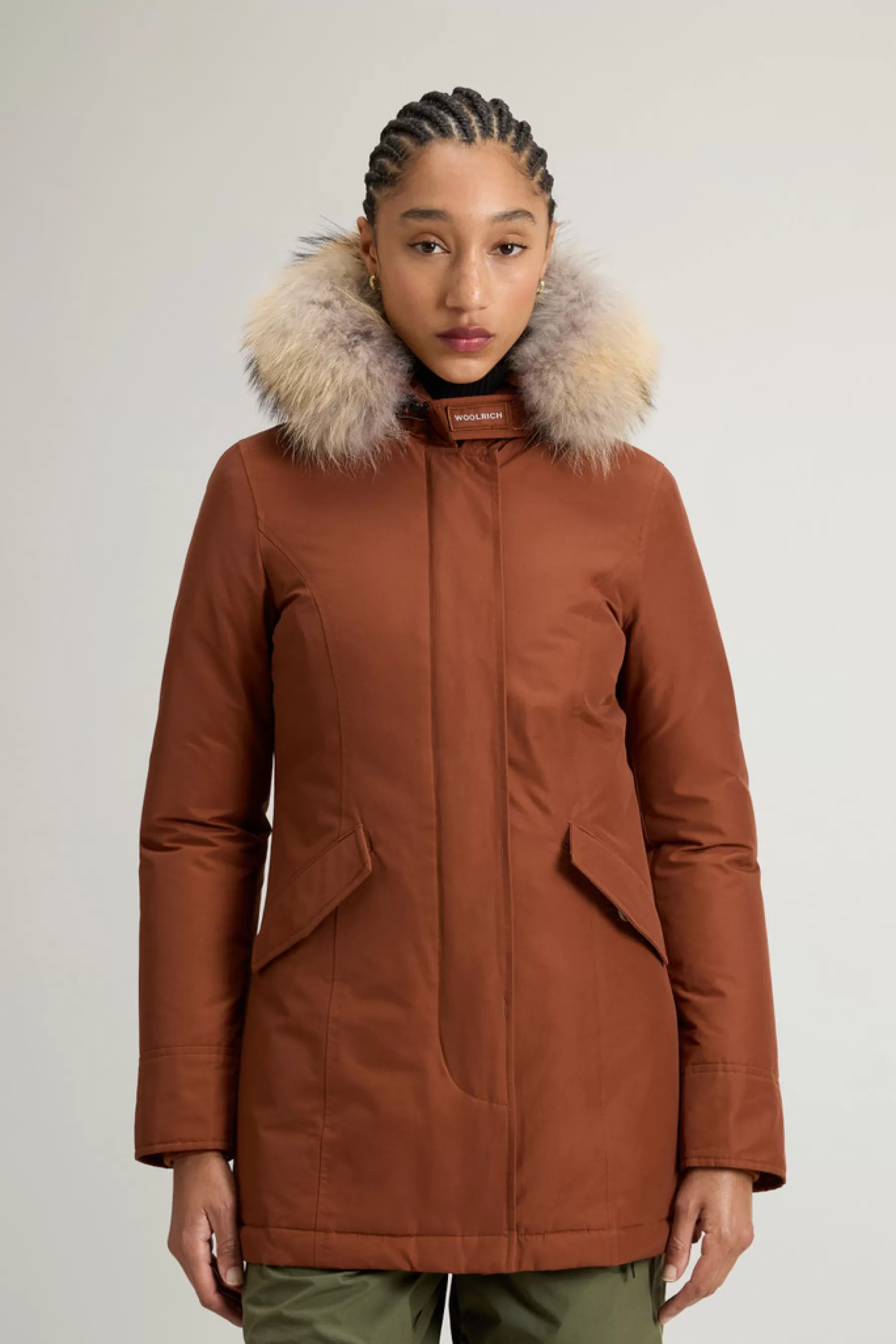 Outlet Arctic Parka van Ramar Cloth-stof met afneembare bontrand DAMES Parka