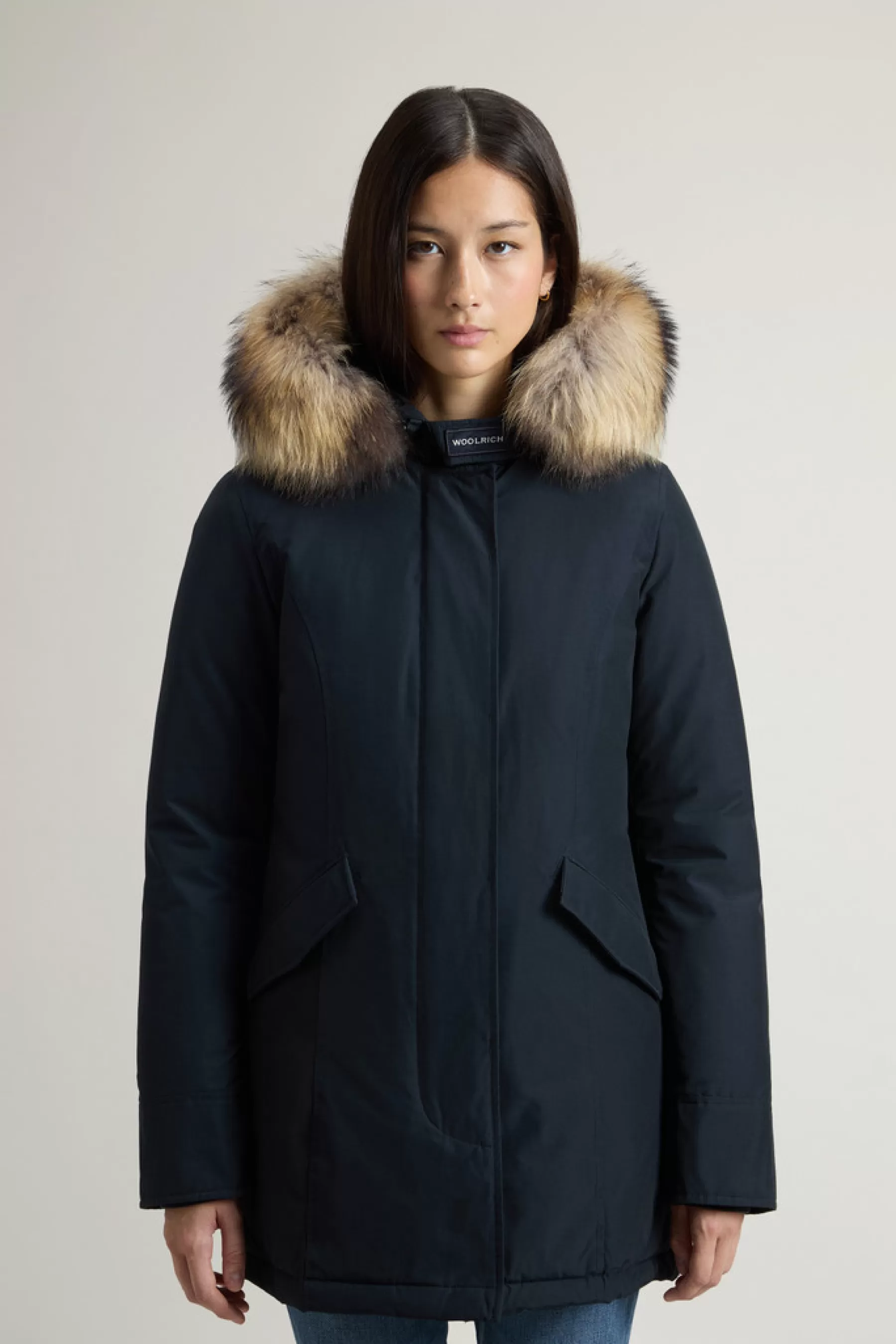 Outlet Arctic Parka van Ramar Cloth-stof met afneembare bontrand DAMES Parka