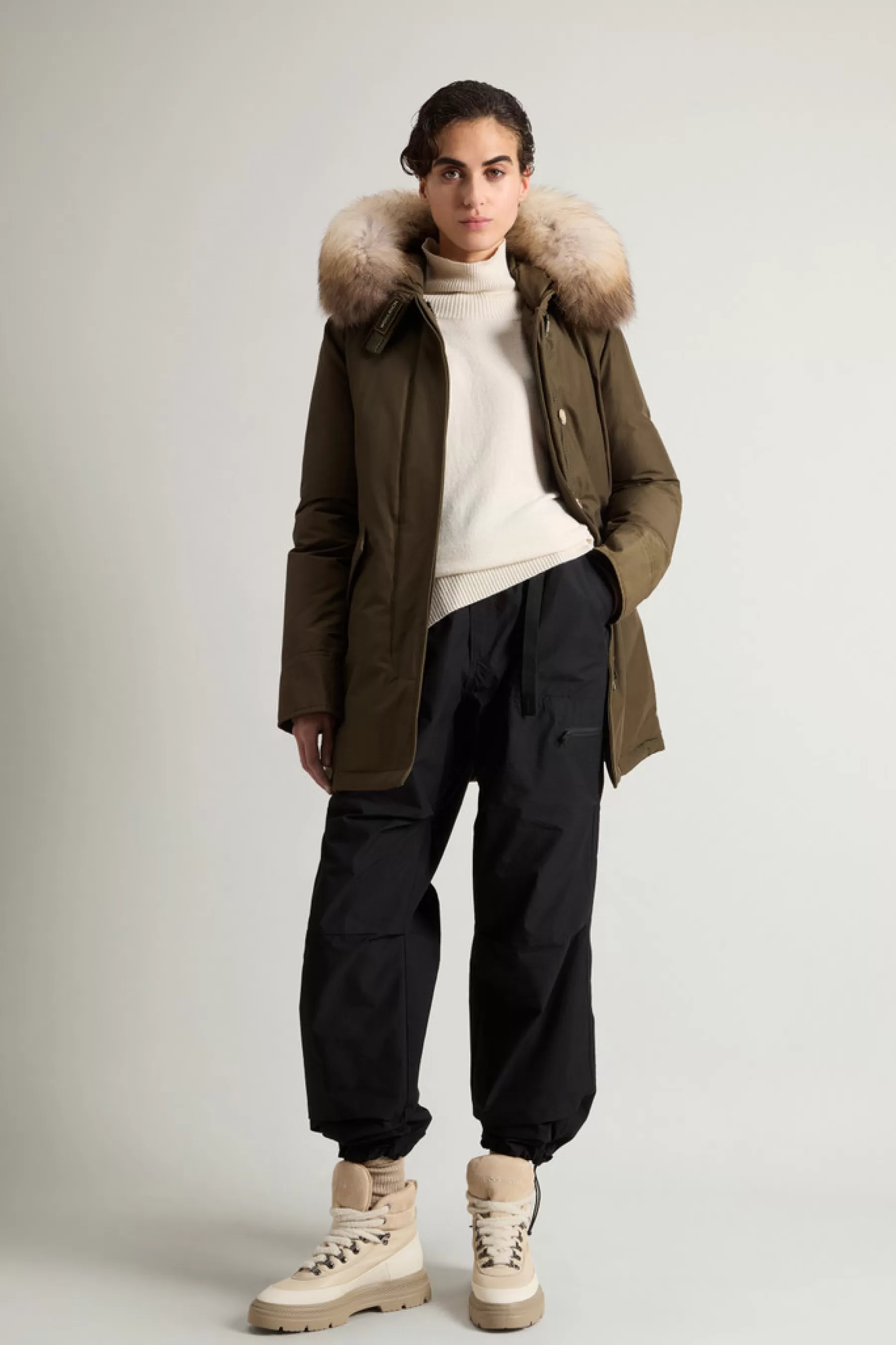 Online Arctic Parka van Ramar Cloth-stof met afneembare bontrand DAMES Parka