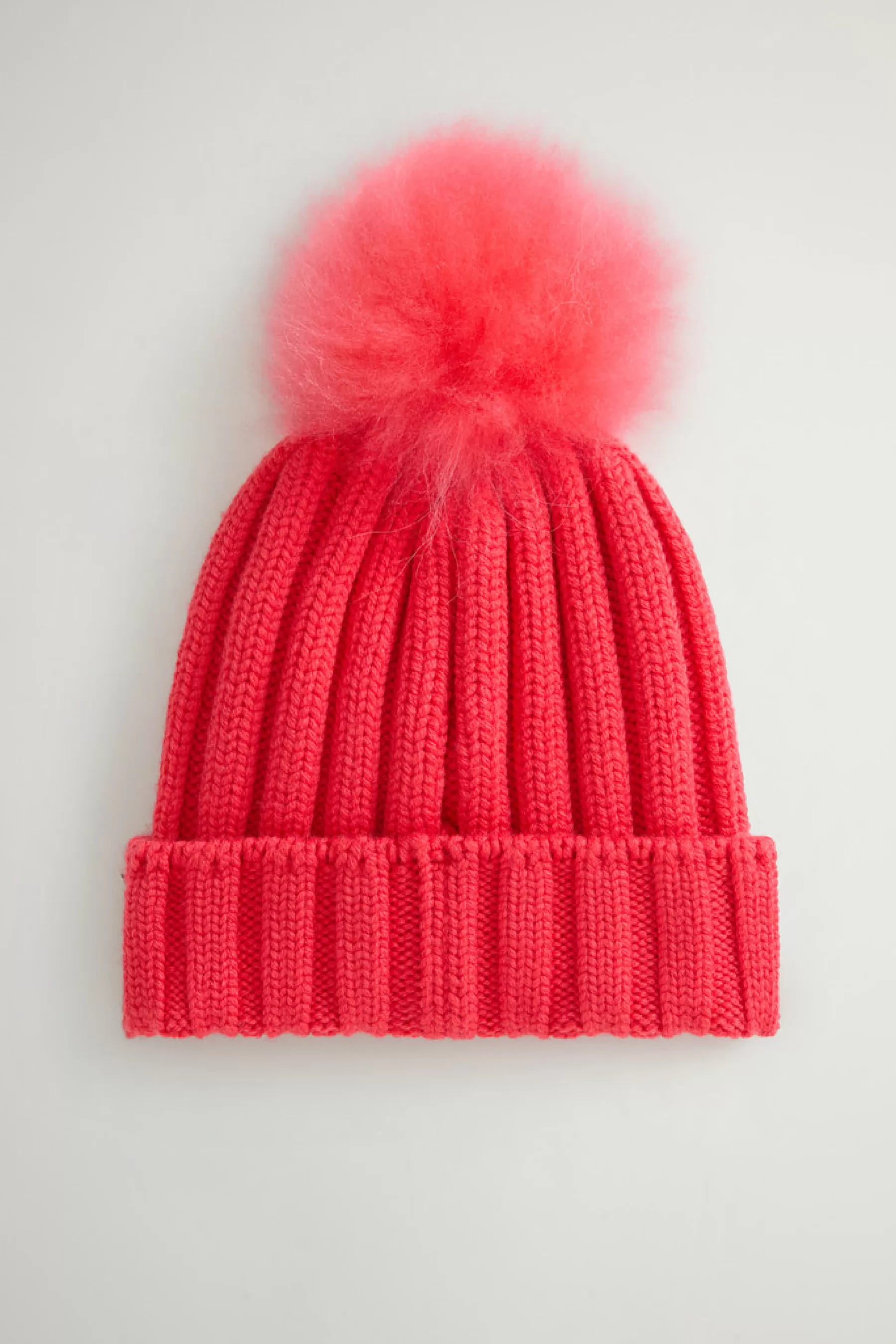 Flash Sale Beanie van zuivere scheerwol met kasjmieren pompom DAMES Hoeden En Mutsen