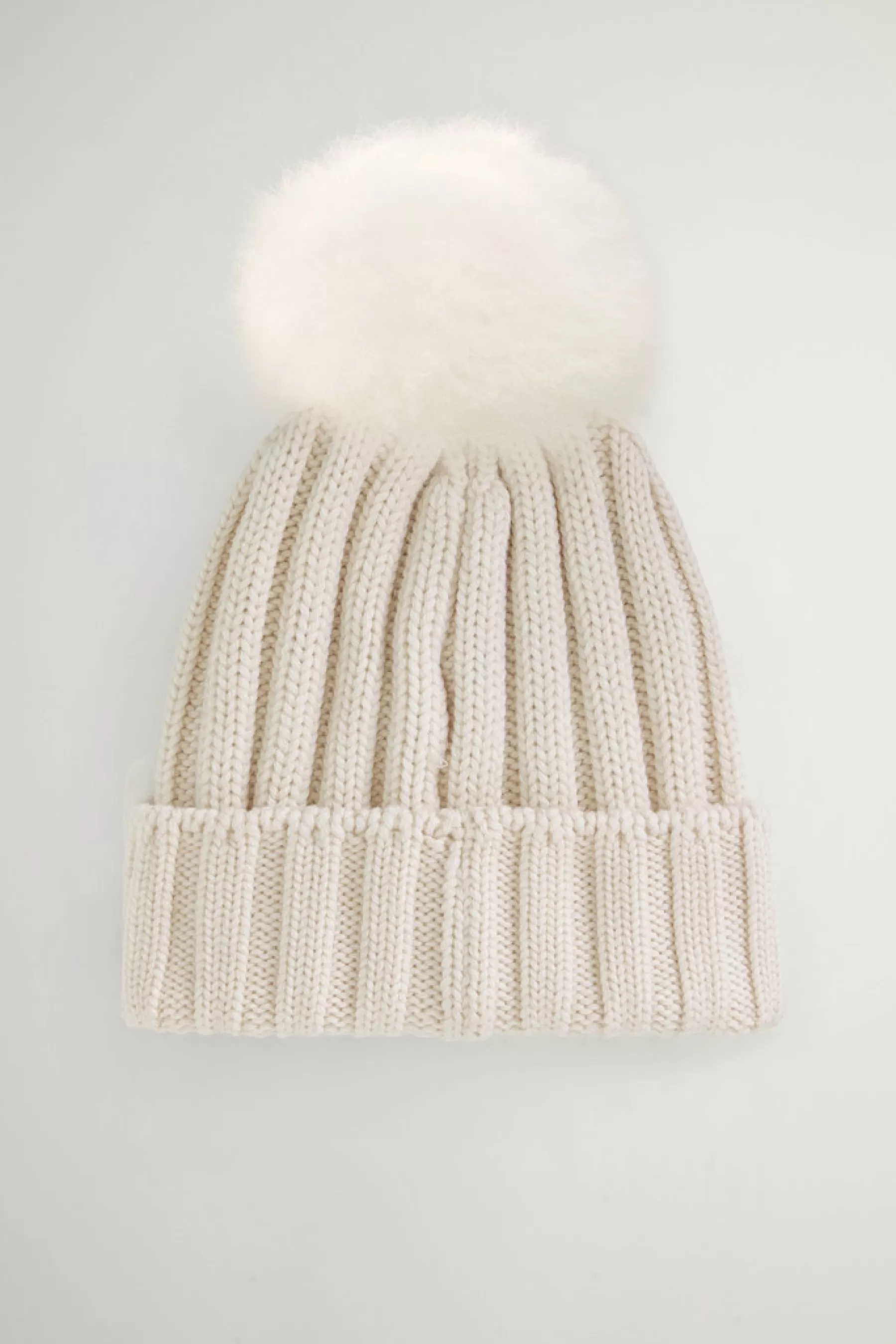 Sale Beanie van zuivere scheerwol met kasjmieren pompom DAMES Hoeden En Mutsen