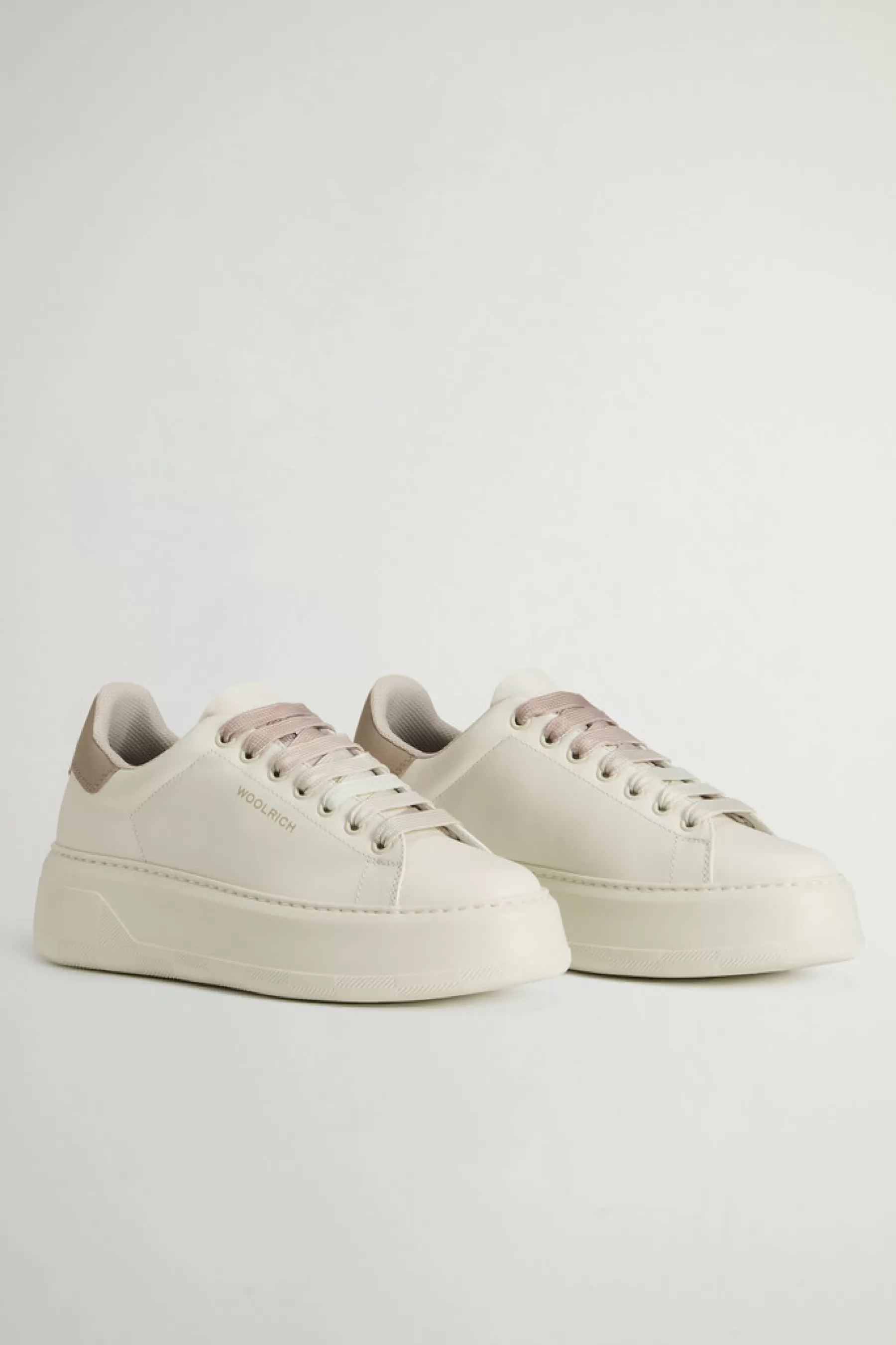 Clearance Chunky Court-sneakers van leer met contrasterend inzetstuk DAMES Sneakers