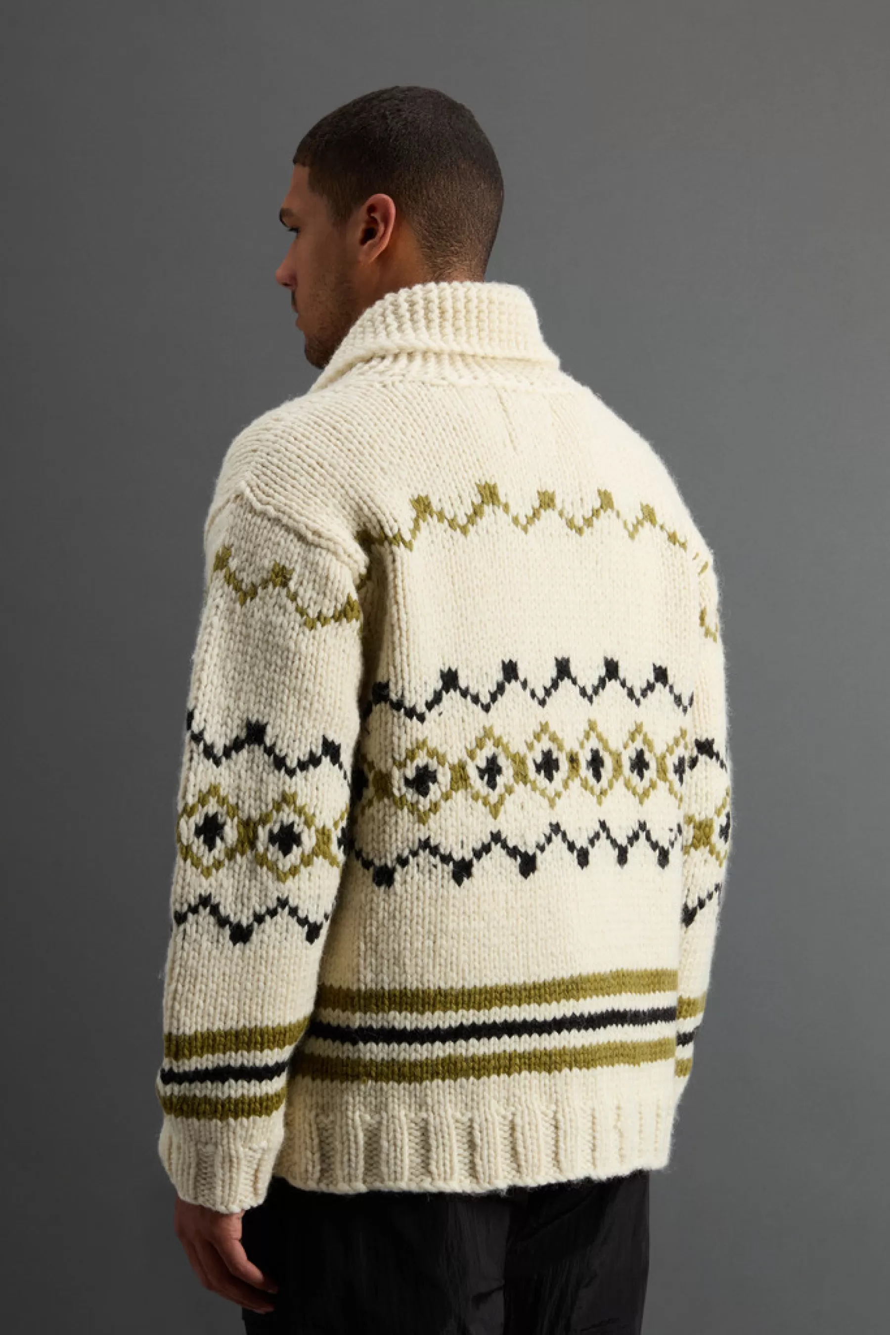 Outlet Cowichan vest van zuivere wol met contrasterend patroon by Todd Snyder DAMES Truien | Truien