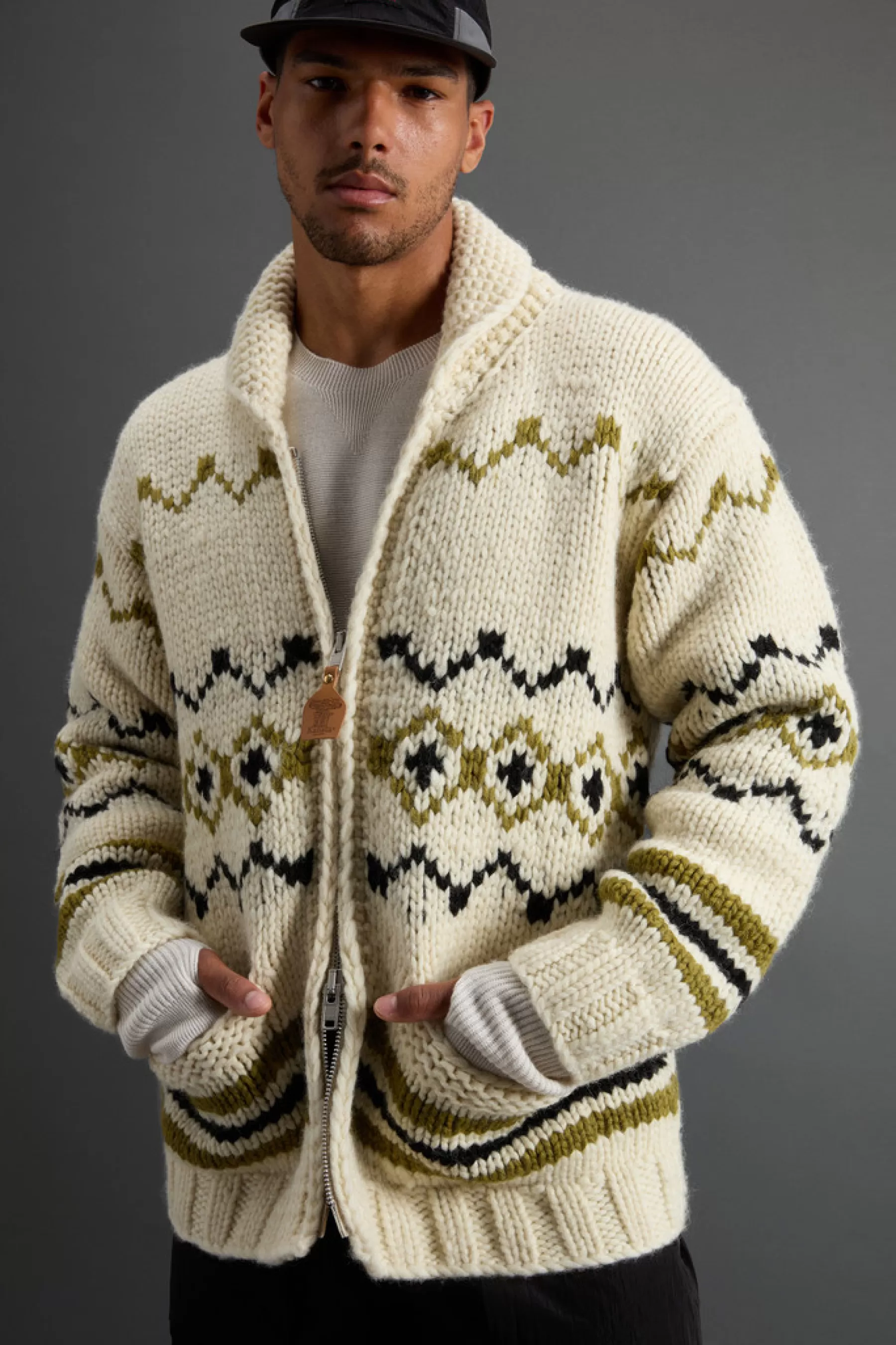 Outlet Cowichan vest van zuivere wol met contrasterend patroon by Todd Snyder DAMES Truien | Truien