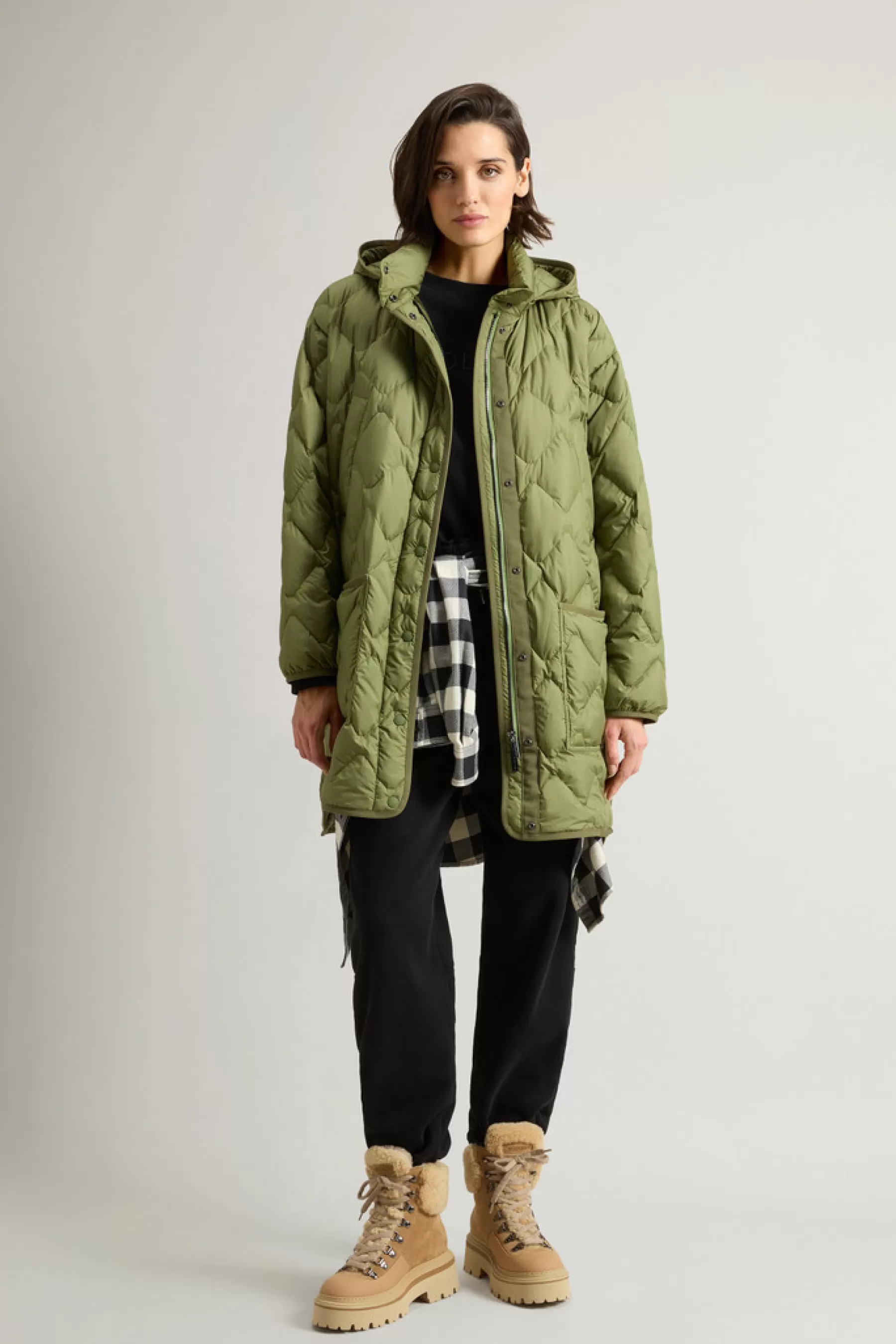 Cheap Heritage-capejack van microvezel met verwijderbare capuchon DAMES Donsjassen | Lichtgewicht Donsjassen