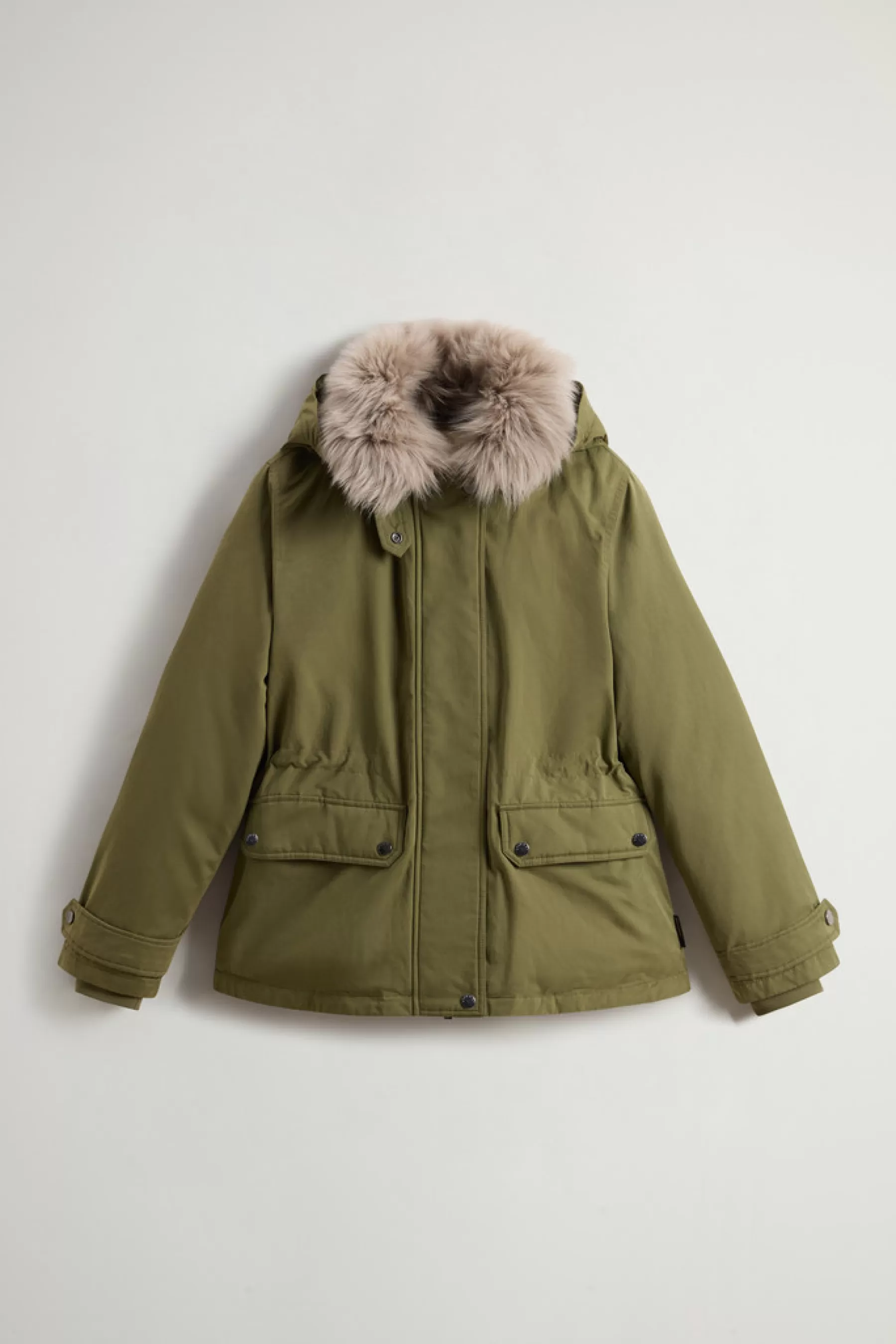 Fashion Korte Arctic Parka van Mountain Cloth met verwijderbare capuchon en bontkraag DAMES Parka