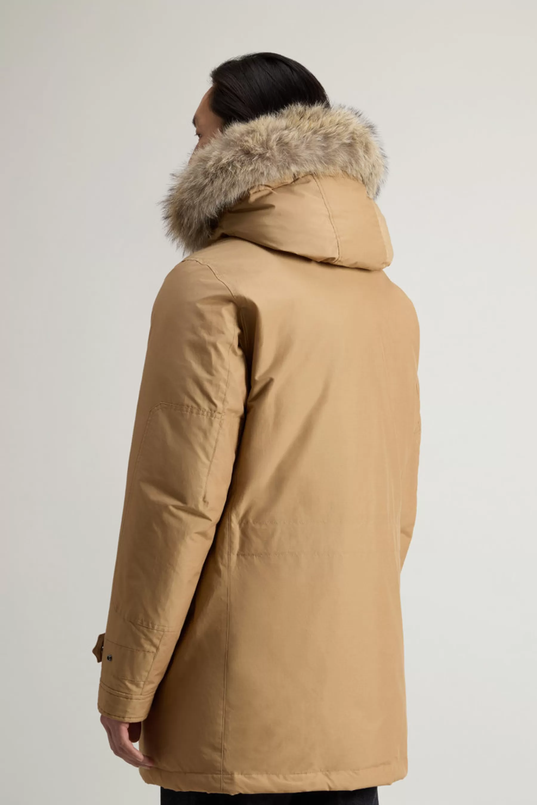 Discount Polar Parka van Ramar Cloth-stof met hoge kraag en bontrand Heren Parka