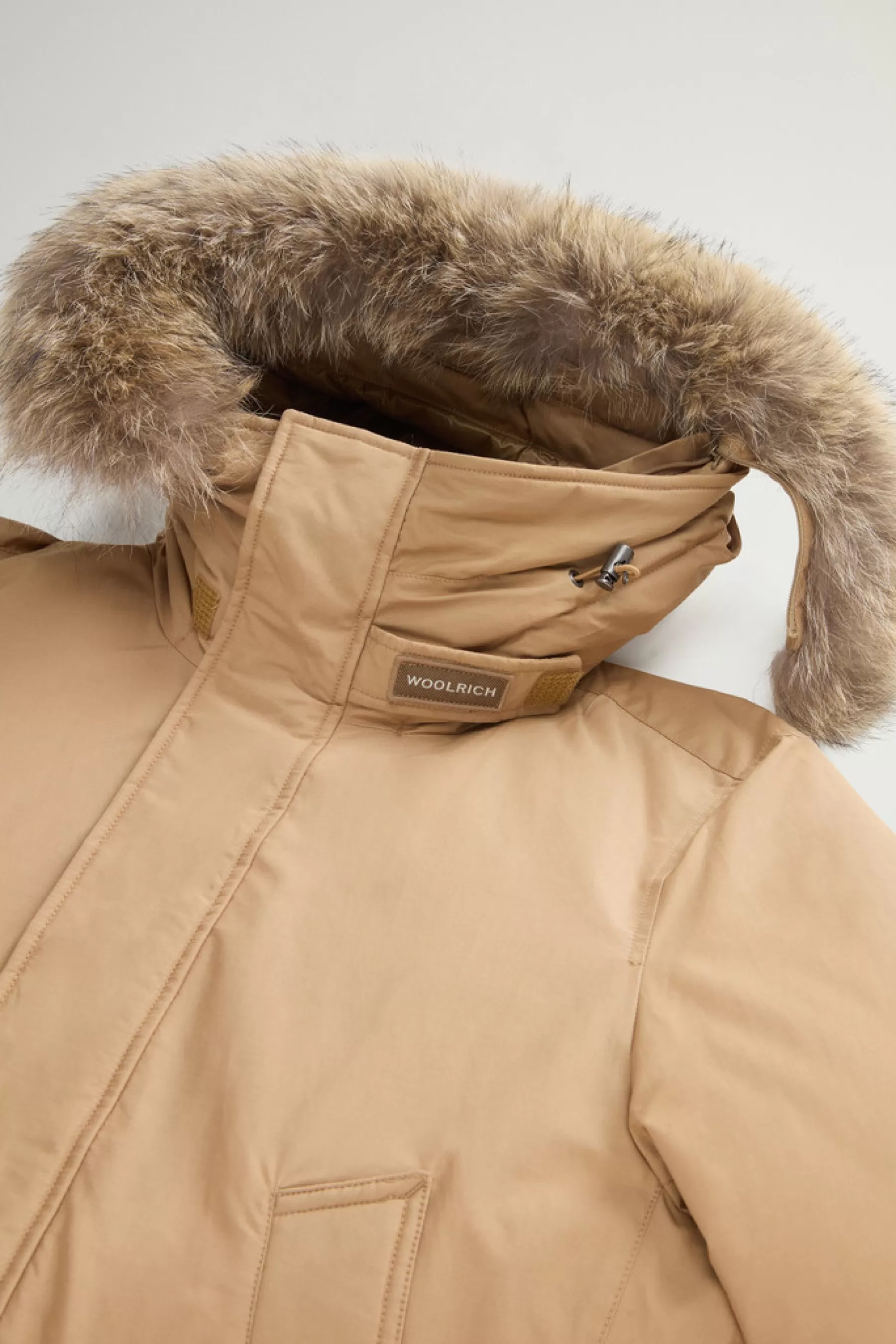 Discount Polar Parka van Ramar Cloth-stof met hoge kraag en bontrand Heren Parka