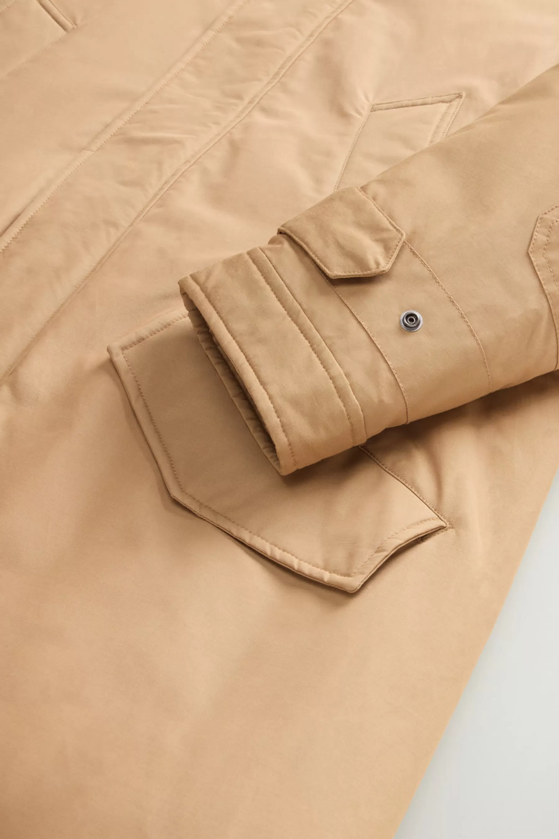 Discount Polar Parka van Ramar Cloth-stof met hoge kraag en bontrand Heren Parka