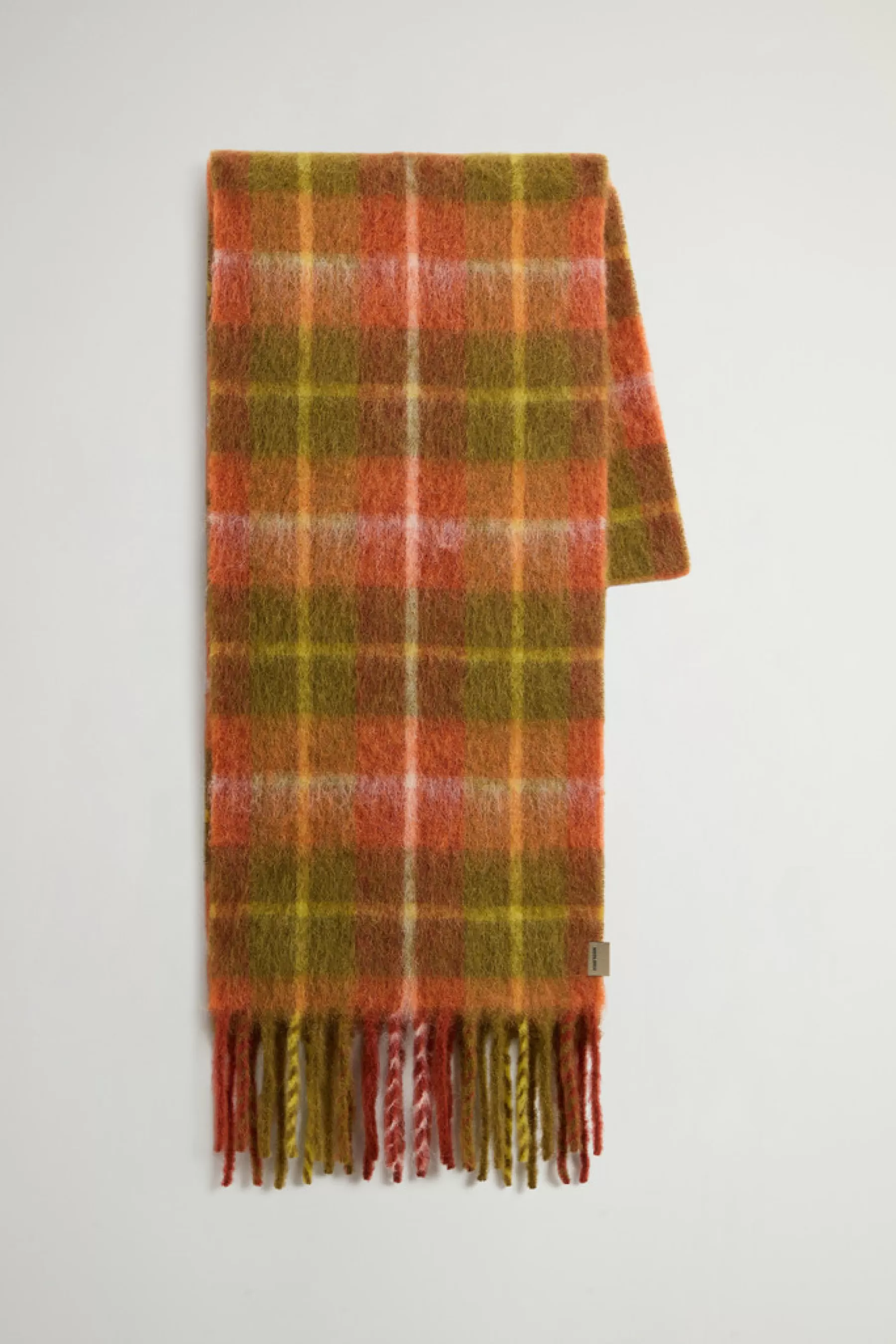 Outlet Sjaal van alpaca, mohair en onbewerkte wol met geruit patroon DAMES Sjaals En Handschoenen