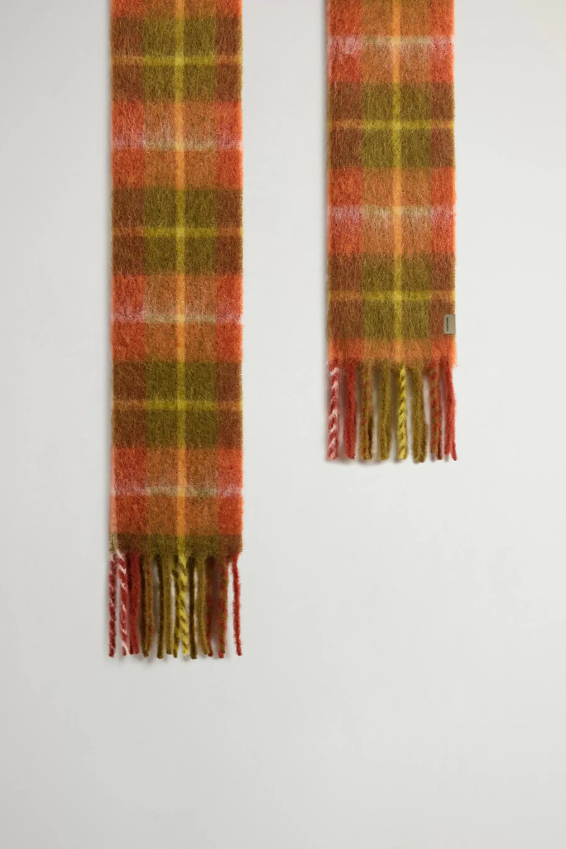 Outlet Sjaal van alpaca, mohair en onbewerkte wol met geruit patroon DAMES Sjaals En Handschoenen