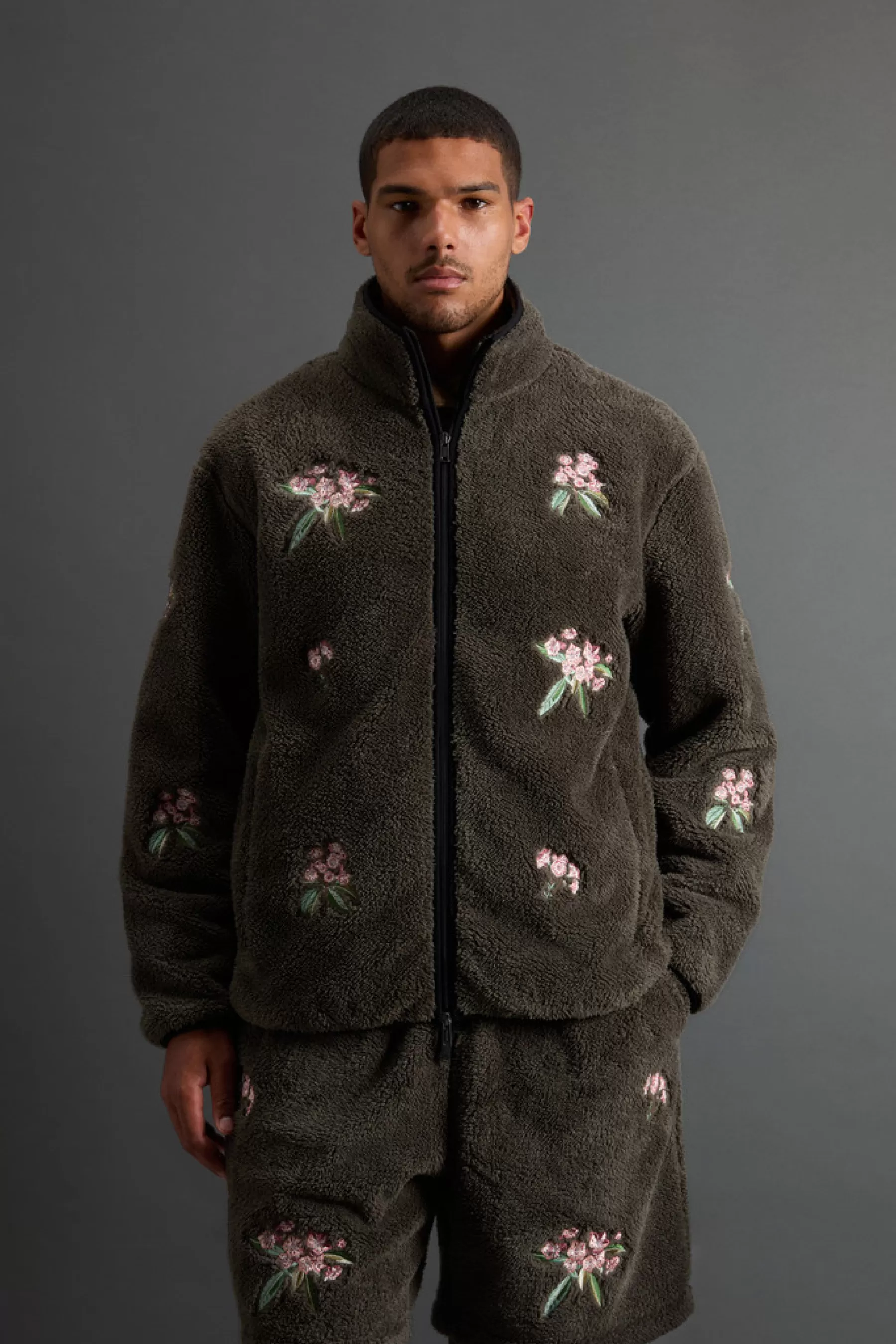 Cheap Sweater van sherpa met geborduurde bloemen by Todd Snyder Heren Jassen | Sweatshirts
