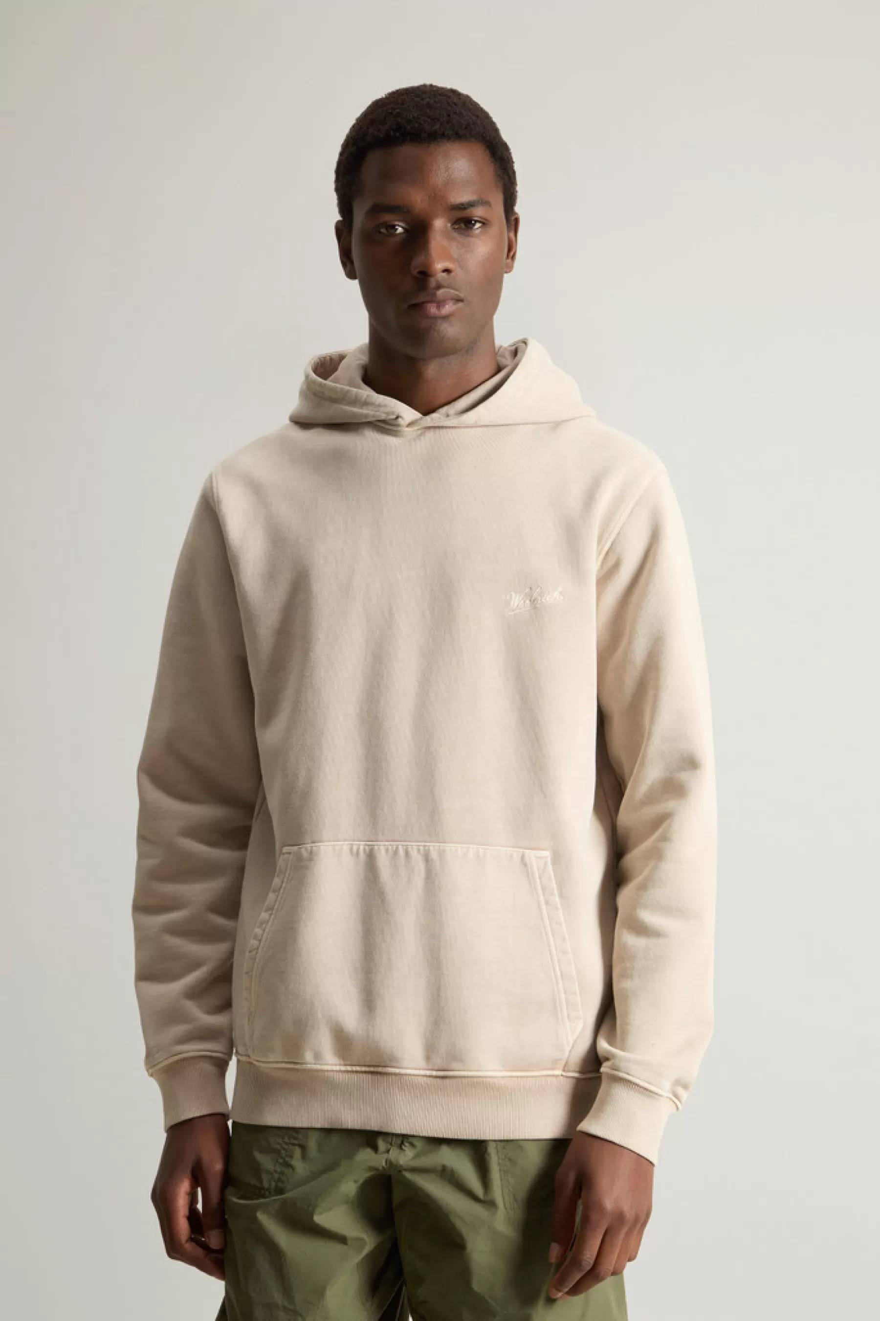 Flash Sale Sweater van zuiver achteraf geverfd katoen met capuchon en geborduurd logo Heren Sweatshirts
