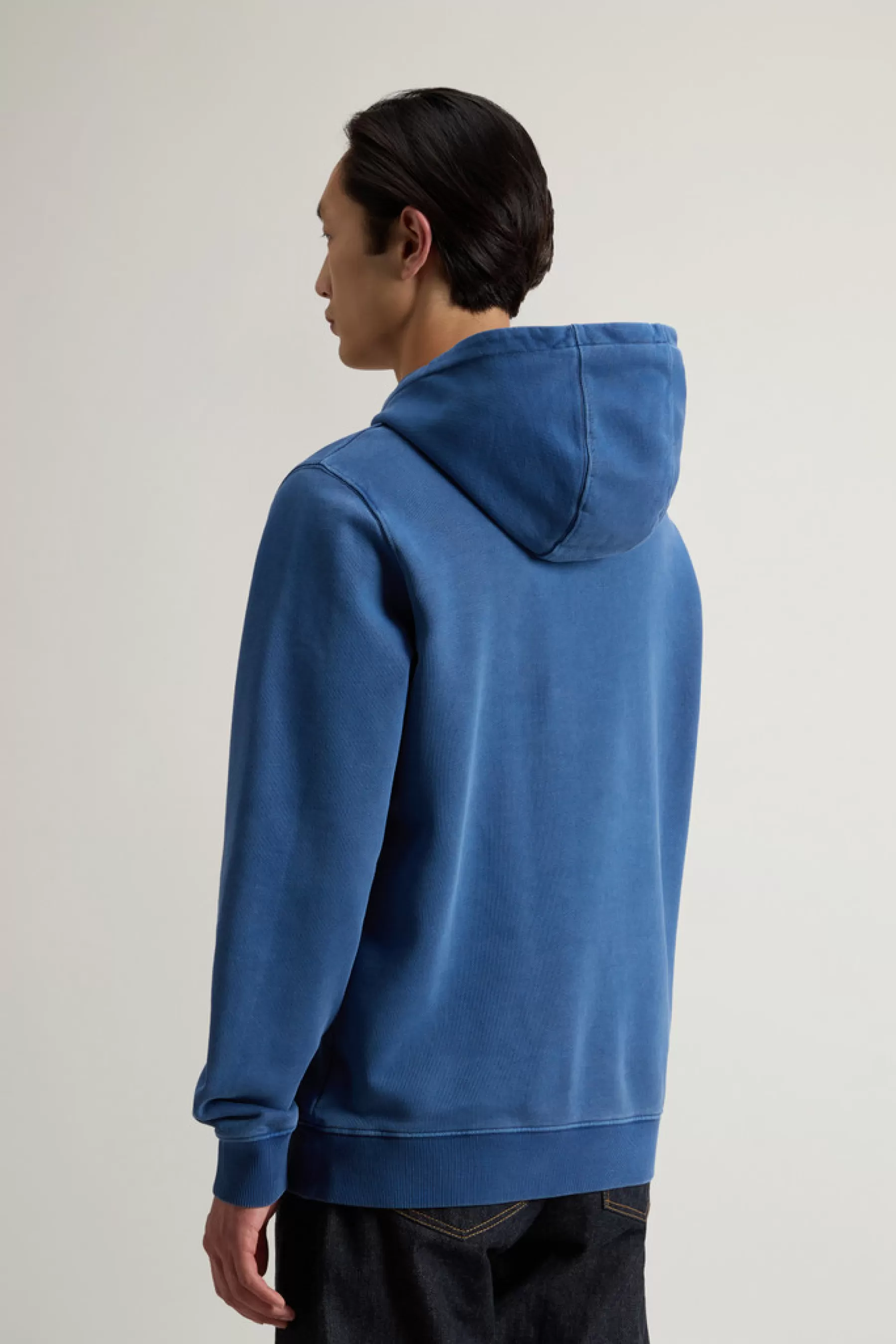 Store Sweater van zuiver achteraf geverfd katoen met capuchon en geborduurd logo Heren Sweatshirts