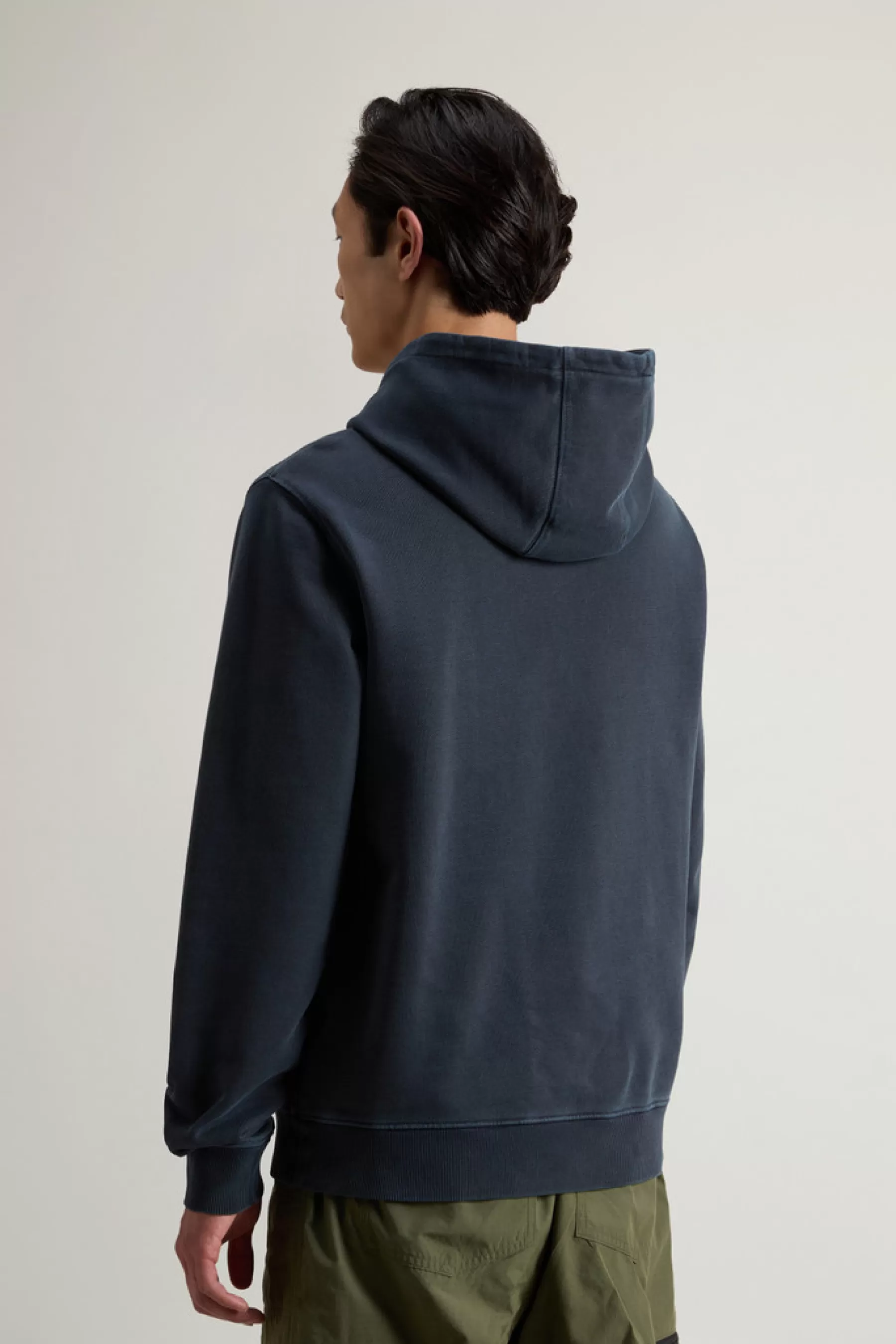 Shop Sweater van zuiver achteraf geverfd katoen met capuchon en geborduurd logo Heren Sweatshirts