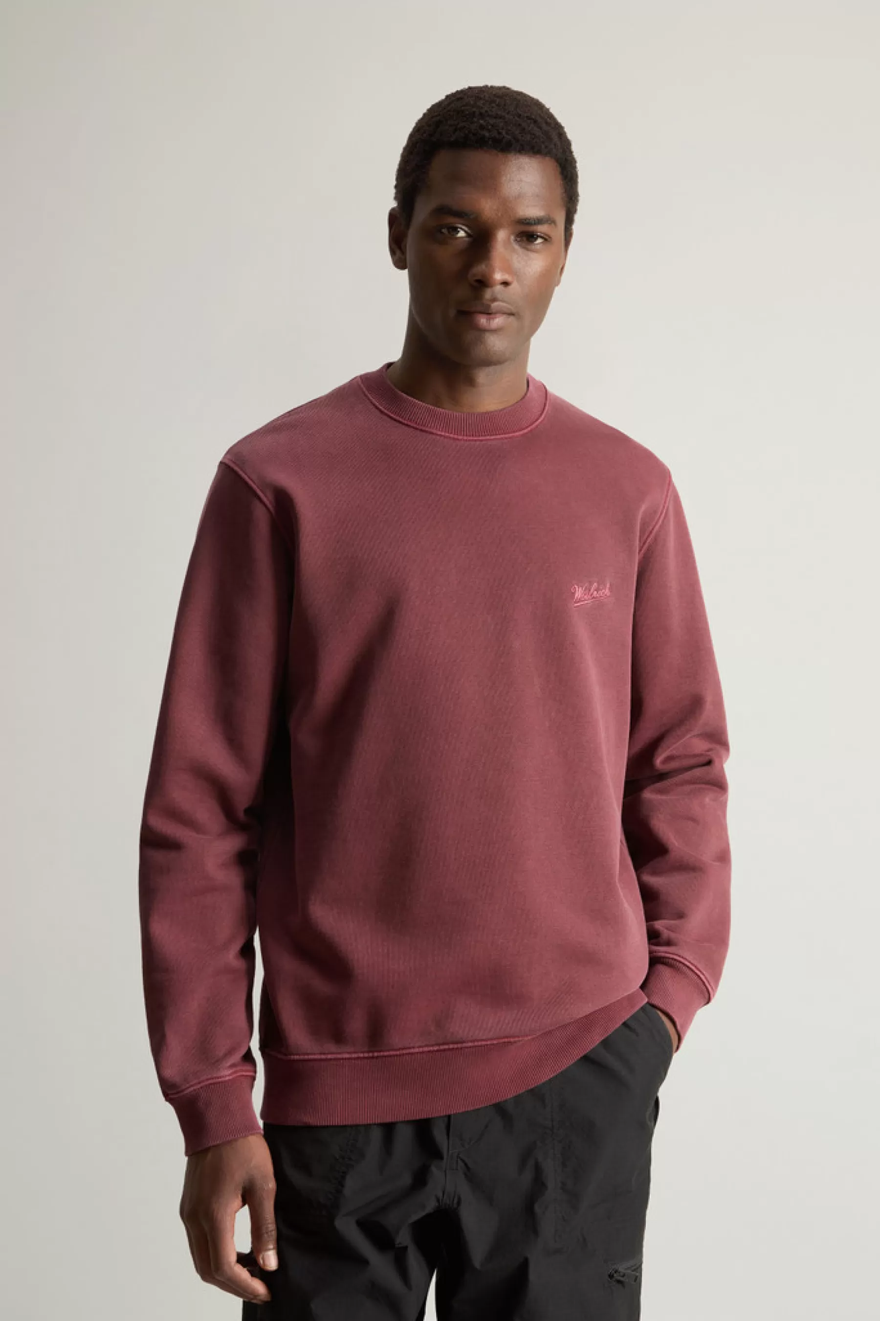 Cheap Sweater van zuiver achteraf geverfd katoen met geborduurd logo Heren Sweatshirts