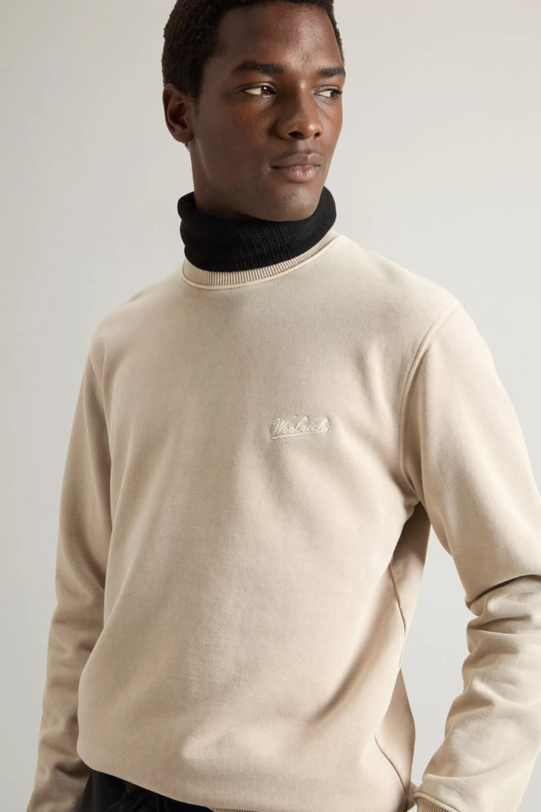 New Sweater van zuiver achteraf geverfd katoen met geborduurd logo Heren Sweatshirts