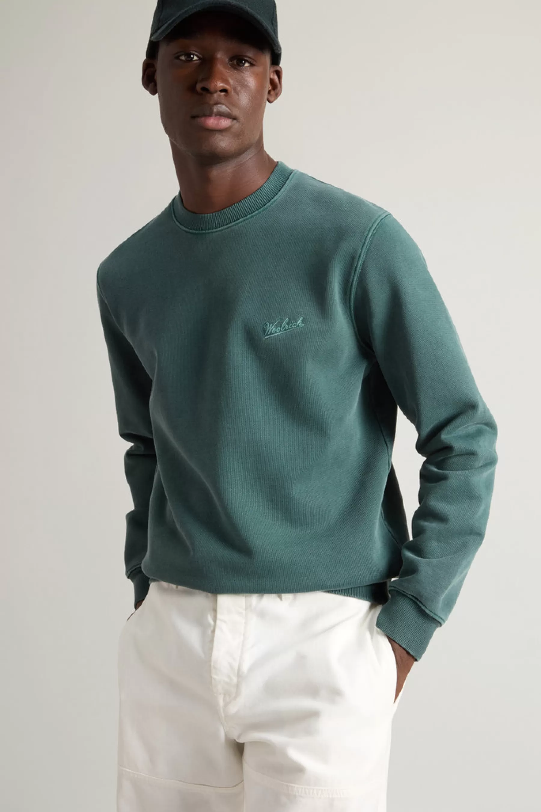 Flash Sale Sweater van zuiver achteraf geverfd katoen met geborduurd logo Heren Sweatshirts