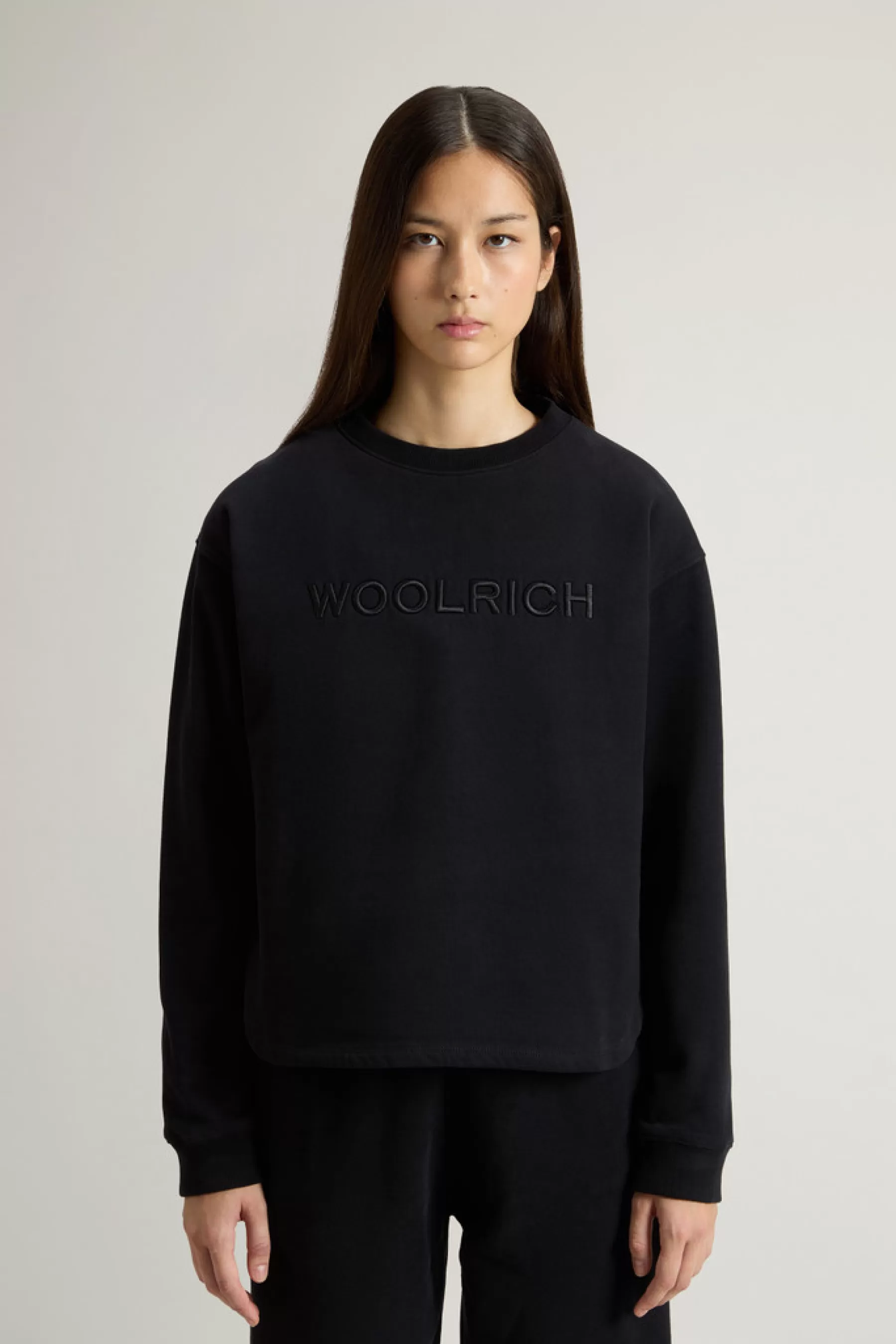 Best Sweater van zuiver katoen met geborduurd opschrift op de borst DAMES Sweatshirts En T-shirts